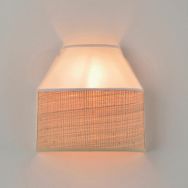 Applique bi-matière  coton et raphia naturel blanc