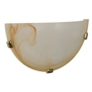 Applique demi-lune en verre décor nuage vérone ambre