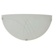 Applique demi-lune en verre dépoli Nella blanc