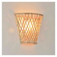Applique forme vasque en bambou plat naturel tressé