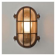 Applique ovale en aluminium diffuseur en verre transparent rouille