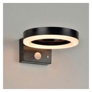Applique solaire ronde Halo noir