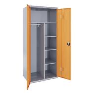 Arm.2P larg 80cm socle moraillon 1/2pend. 1/2ling. alu/abricot