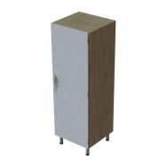 Armoire 1 porte moraillon Tabac/Gris 9006 Alu