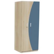 Armoire 2P Forma 100x60x185cm acacia/bleu brume
