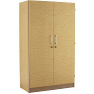 Armoire 2 portes avec serrure à clés Maxence coloris Naturel/hêtre