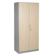 Armoire 2 portes battantes L.120cm H.180 cm Hêtre/alu