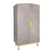 Armoire 2 ptes ALBA 100x61x189 cm Moraillon Béton/Jaune