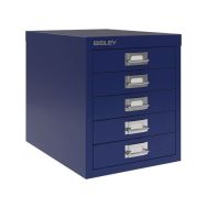 Armoire 5 tiroirs bleu texturé