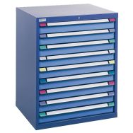 Armoire 9 tiroirs 100 x 69.5 x 100 cm bleu pigeon/bleu clair - Thurmetall