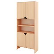 Armoire Basik à demi portes basses et hautes 84 x 39 x 200 cm - hêtre