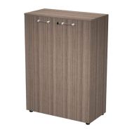 Armoire Basse 2 Portes Battantes Guido hauteur 126 cm Noyer