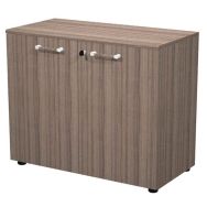 Armoire Basse 2 Portes Battantes Guido hauteur 75 cm Noyer