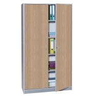 Armoire Bureau H 185cm corps Alu portes Hêtre