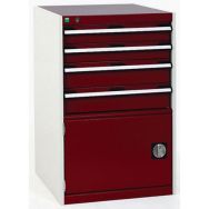 Armoire Cubio SL combinée gris clair / rouge _ 40027023.24V