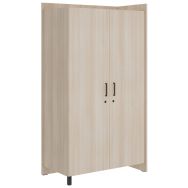Armoire EDY angle D 2P poignée+serrure 1/2 penderie 1/2lingère par porte