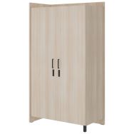 Armoire EDY angle G 2P poignée+moraillon 1/2penderie 1/2lingère par porte