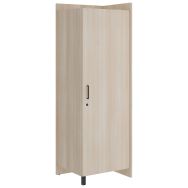 Armoire EDY angle à droite 1P poignée+serrure 1/2 penderie 1/2lingère
