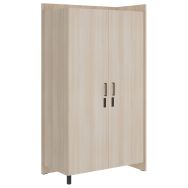 Armoire EDY angle droite 2P poignée+moraillon 1P penderie 1P lingère