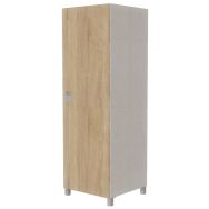 Armoire Identité 1 porte moraillon Argent/Chêne