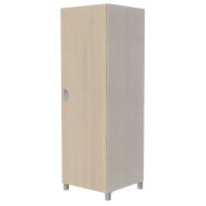 Armoire Identité 1 porte moraillon Argent/Pin