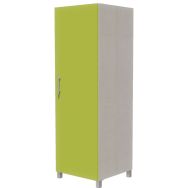 Armoire Identité 1 porte serrure Argent/Vert