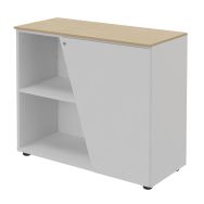 Armoire KHEOPS ht 76 cm pte à droite Chêne clair/blanc