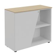 Armoire KHEOPS ht 76 cm pte à gauche Chêne clair/blanc