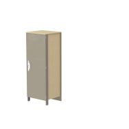 Armoire Nova 1 porte toute hauteur serrure moraillon Chêne/Taupe