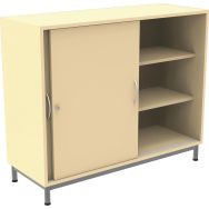 Armoire Octet portes coulissantes beige 120x100cm socle métal 120