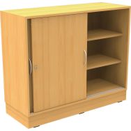 Armoire Octet portes coulissantes hêtre 120x100cm socle panneau