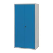 Armoire Penderie-Rangement L1200 corps Gris clair portes Bleu 5012