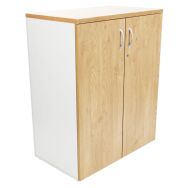Armoire Quatuor 2 portes battantes 80X118 Chêne/Blanc