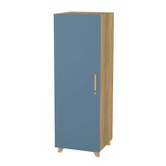 Armoire Silphy 1 porte bleu avec serrure