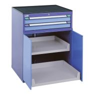 Armoire à machine 2 tiroirs 100 x 72.4 x 101 cm bleu pigeon/bleu clair