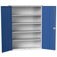 Armoire à portes batt. verso 1300x550x2000mm gris clair/bleu