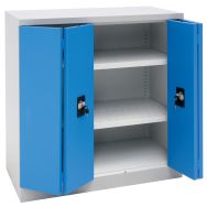 Armoire à portes pliantes basse 100 x 100 x 50 cm Bleu/gris