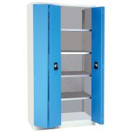 Armoire à portes pliantes haute 100 x 195 x 50 cm Bleu/gris