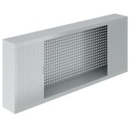 Armoire à rideaux fond plan de travail L1500 H800 RAL 7035 gris clair