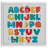 Armoire à rideaux personnalisée alphabet en couleurs-EasyOffice