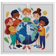 Armoire à rideaux personnalisée enfants du monde-EasyOffice