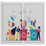 Armoire à rideaux personnalisée gestes responsables-EasyOffice