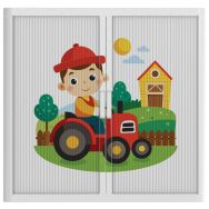 Armoire à rideaux personnalisée le fermier et son tracteur-EasyOffice