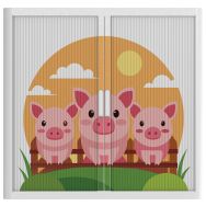 Armoire à rideaux personnalisée trois petits cochons-EasyOffice