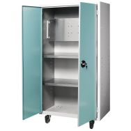 Armoire audiovisuelle monobloc 120 cm pour écran plat, portes coloris amande