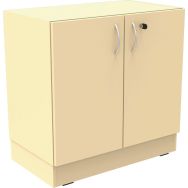 Armoire basse Octet portes battantes beige 80x80cm socle panneau