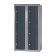 Armoire basse Omega non visitable sans pieds 2 colonnes 8 casiers - gris-anthr