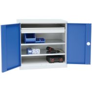 Armoire basse à tablettes et tiroirs coulissants - Manutan Expert