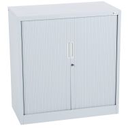 Armoire basse avec portes à rideaux - Gris - Manutan