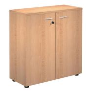Armoire basse portes battantes Hêtre solo